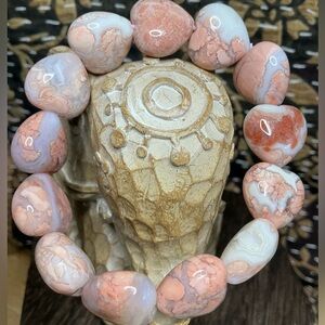 Pink Petal Agate Hearts
